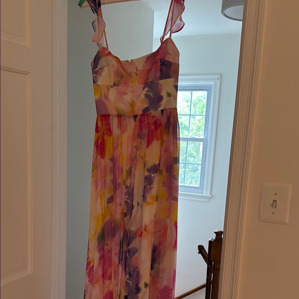 Floral Maxi Dress with Ruffled Straps
